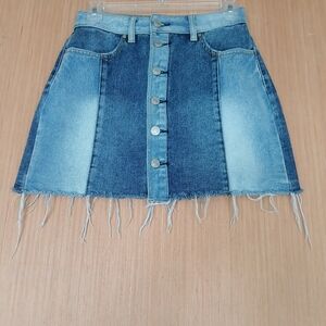 PacSun 2 Tone Wash Panel Short Jean Skirt Size 26